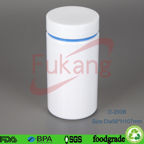 300ml透明圆筒塑料PET钙/维生素瓶，10盎司透明PET补充剂圆形容器