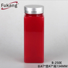 厂家直供 250ML红色方形瓶 250ml女性保健品包装瓶 45口径铝盖瓶