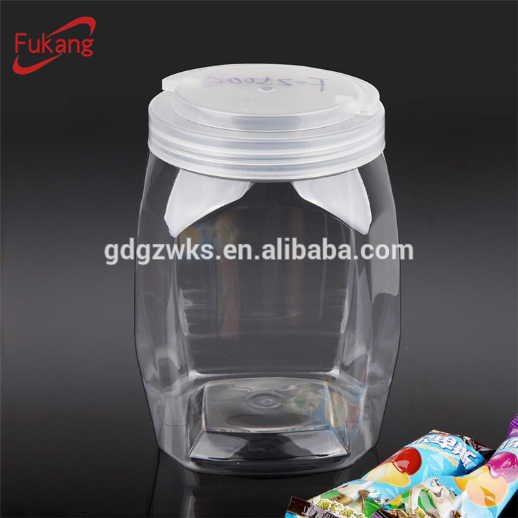 透明宠物塑料罐，带螺旋盖，用于巧克力糖果，塑料食品包装容器罐