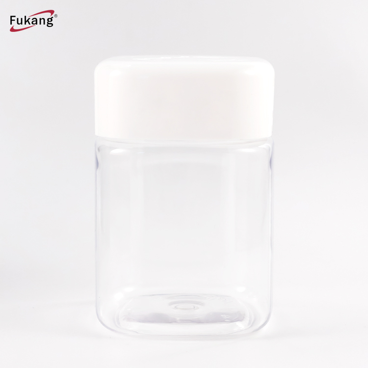 工厂批发350ml方形食品瓶 透明pet广口瓶 软糖包装塑料罐