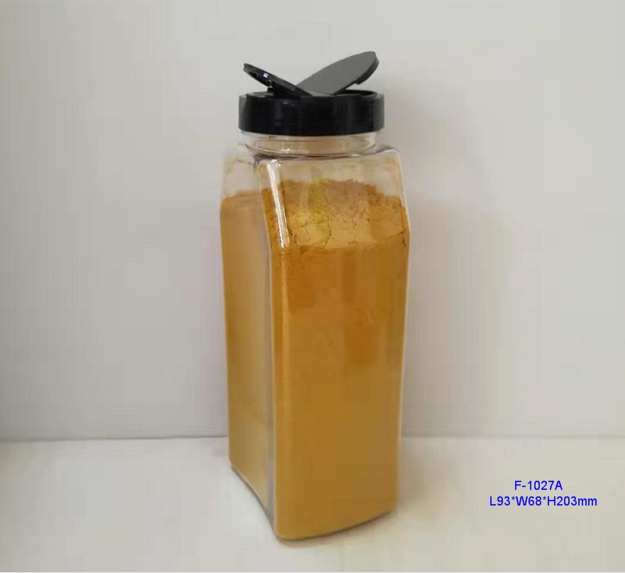 带有翻转顶部的方形塑料瓶用于香料500g