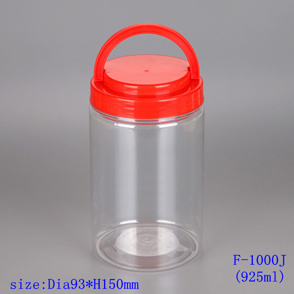 热销大型1L 32oz塑料食品包装罐，带PET螺丝盖