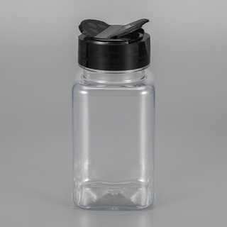 空方形4盎司塑料盐和胡椒罐