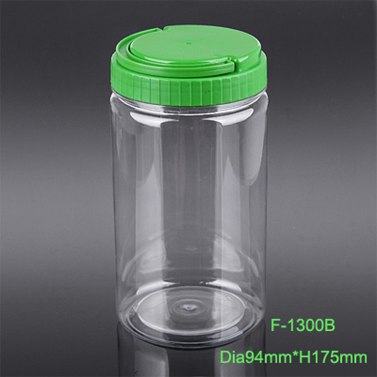 1300ml透明塑料罐ODM / OEM环保食品罐PET储存罐