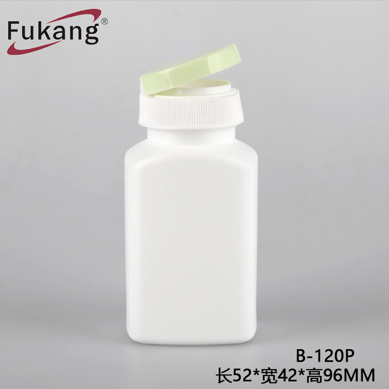 150cc药瓶，软胶囊HDPE塑料瓶，方形维生素保健品储存瓶批发中国
