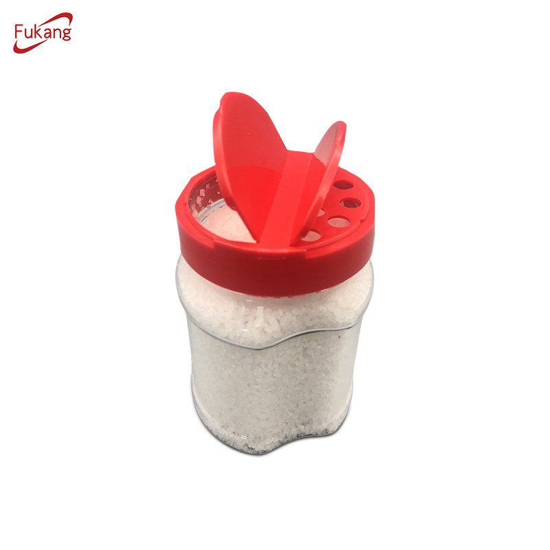 透明方形300ml 10oz胡椒盐分配器塑料调味罐，带双嘴，用于烧烤