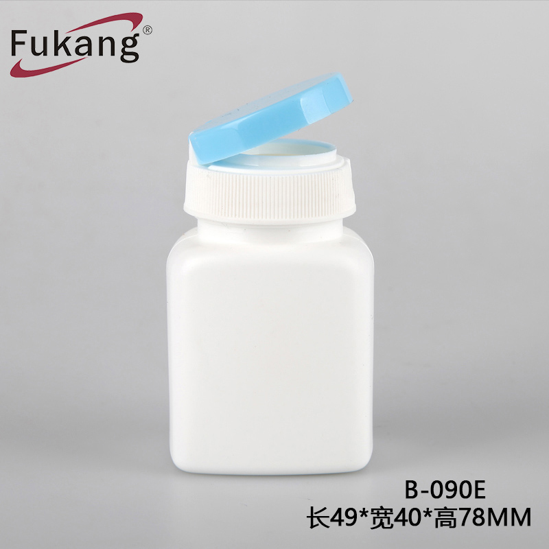3 OZ塑料帶蓋方形藥瓶，90cc HDPE塑料膠囊藥瓶批發中國制造供應商