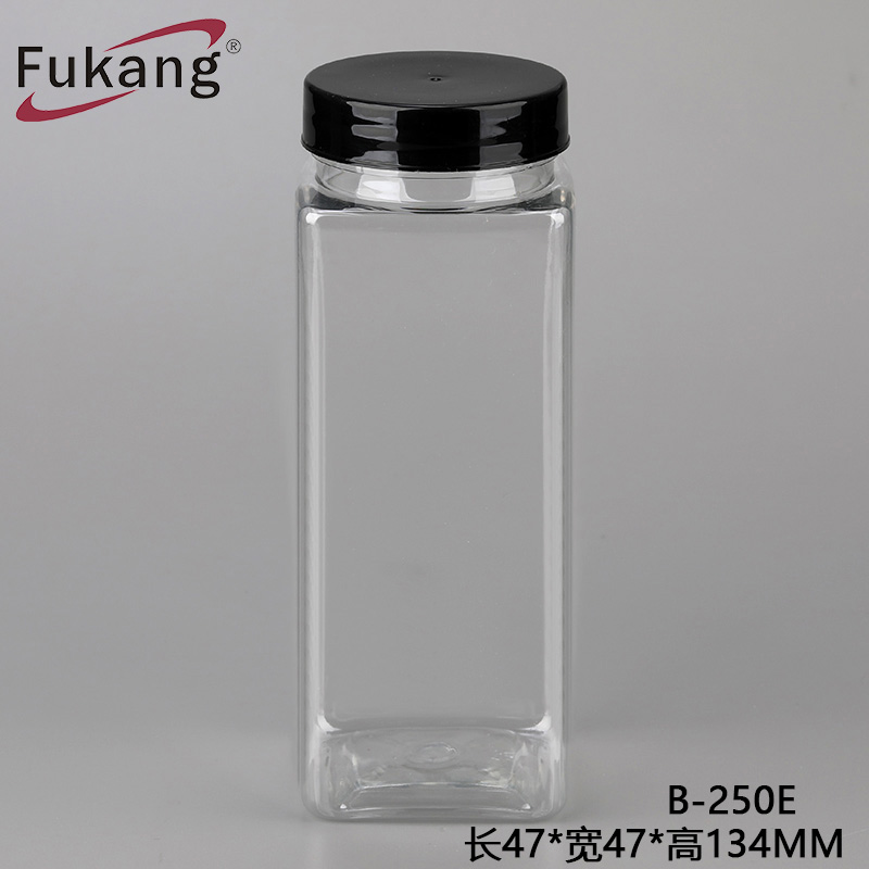 250ml方形带盖PET塑料胶囊瓶，250cc透明药丸盒批发在中国供应商