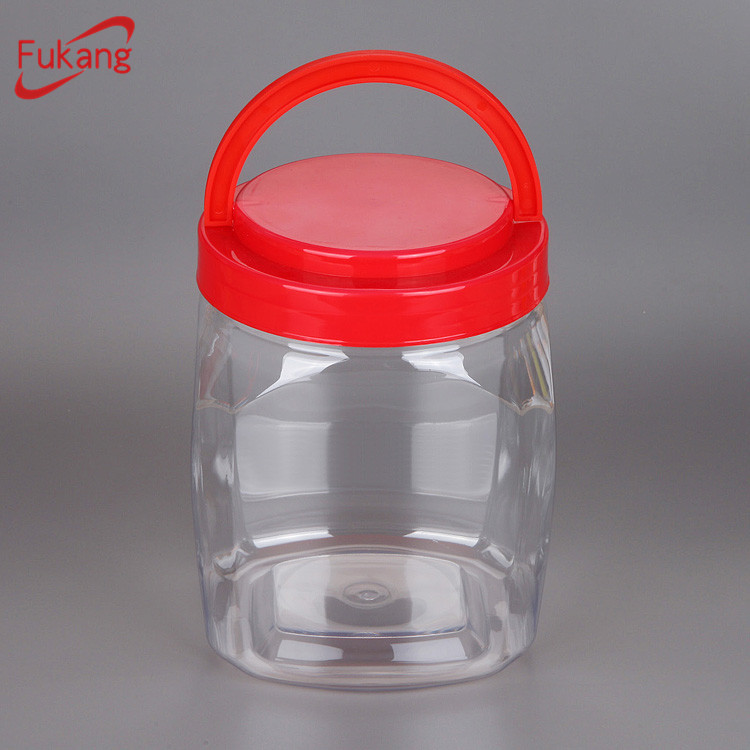 1800ml广口塑料护发产品罐60 oz PET塑料花肥容器，带有定制的颜色和徽标