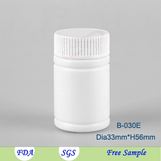 小30ml HDPE带盖空塑料药品包装瓶