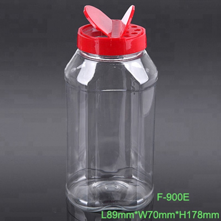 带有翻转顶部的方形塑料瓶用于香料500g