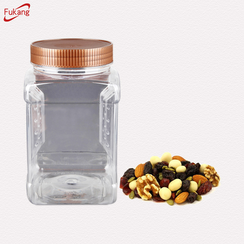 1.5升PET塑料山核桃包裝瓶，50oz透明食品級塑料PET方形瓶