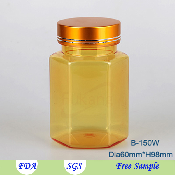 150ml 150cc PET塑料异形形状角药/丸/片剂/药物/药品胶囊瓶